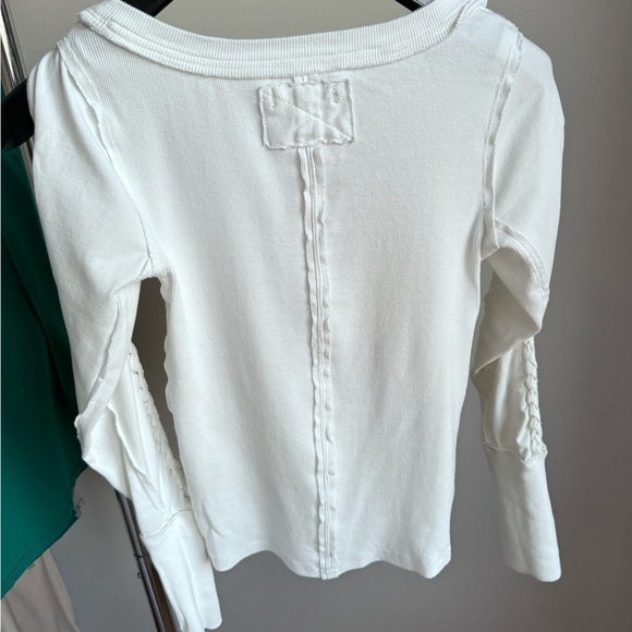 Free People Daisy Chain Cuffed Long Sleeve Top in Ivory sz. XS - Picture 4 of 12